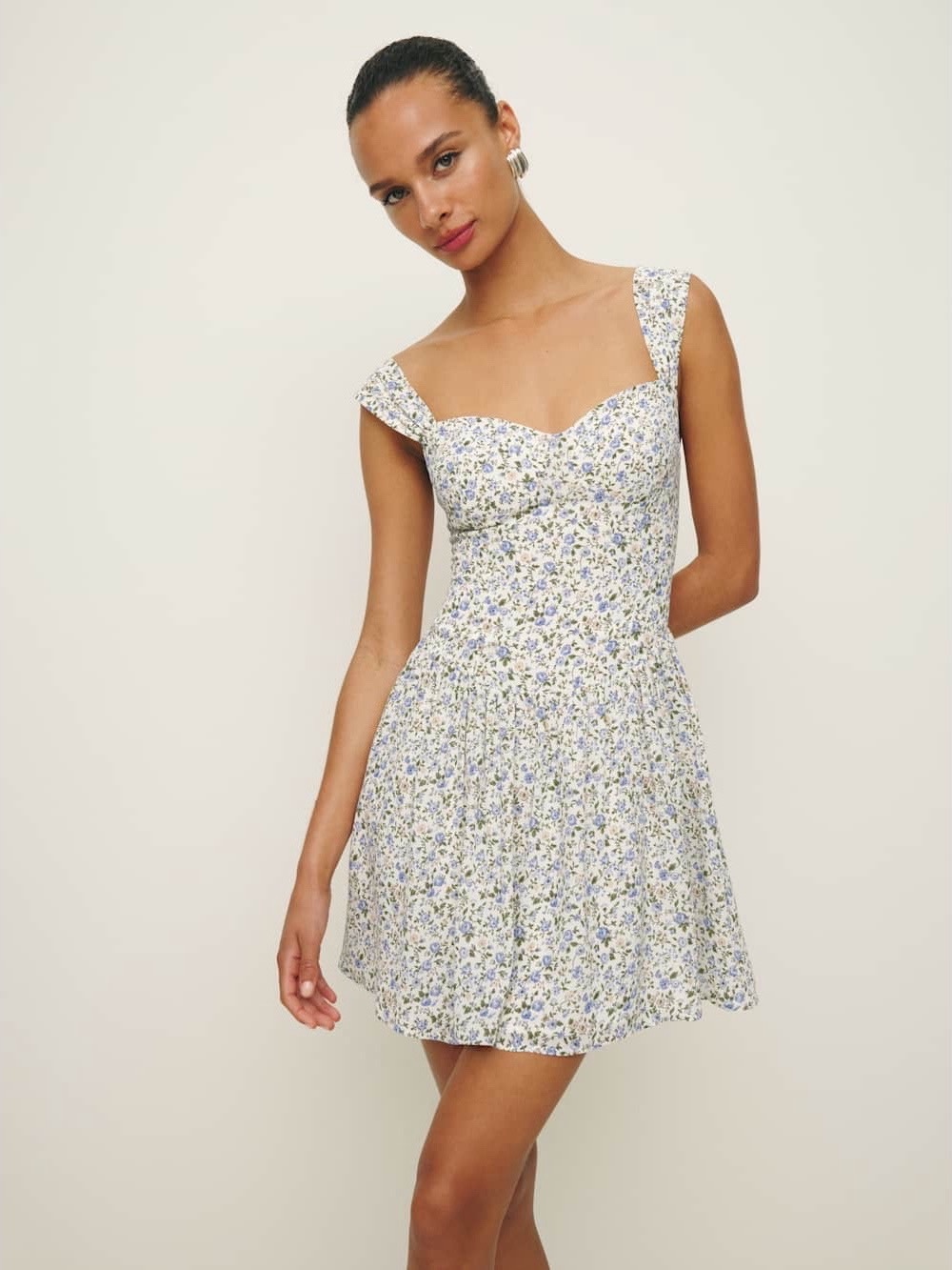 Reformation Taiga Mini Dress in Pixie Cream Floral